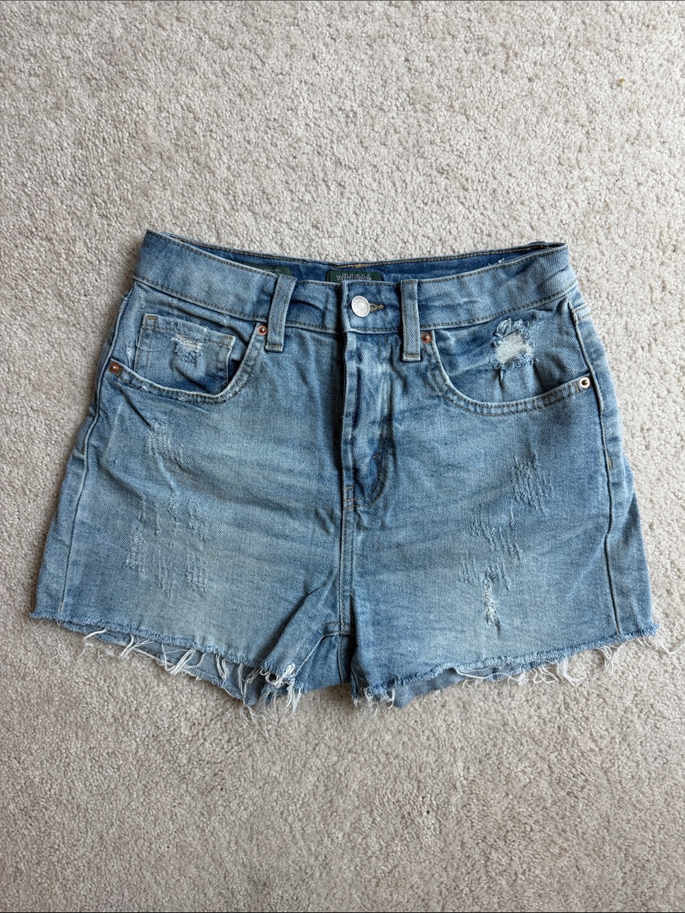 Wild Fable High Rise Light Wash Distressed Denim Shorts
